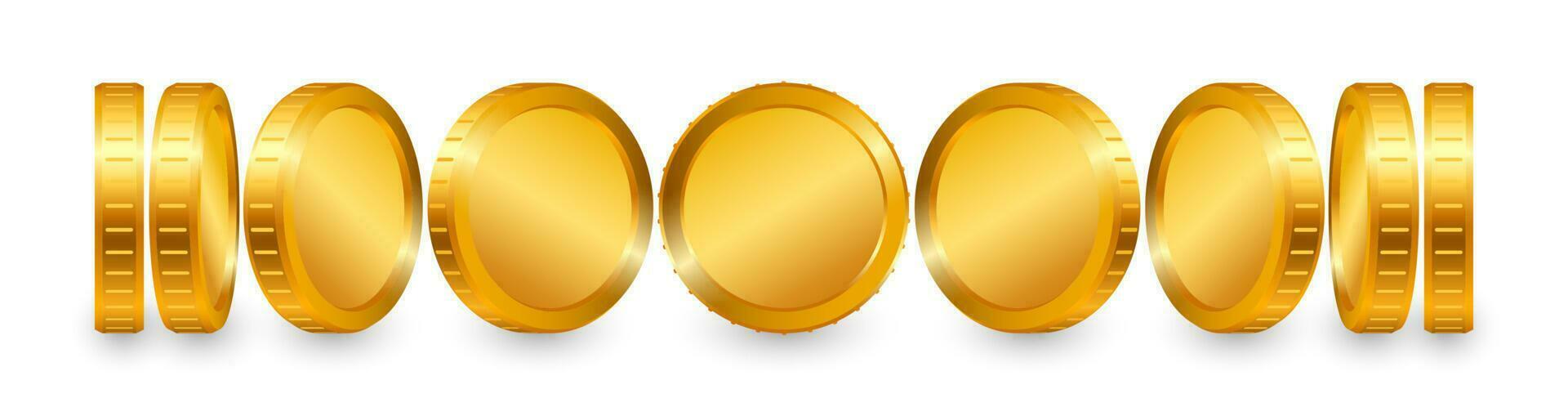 realistisch Gold Münzen isoliert auf Weiß Hintergrund. Vektor Illustration