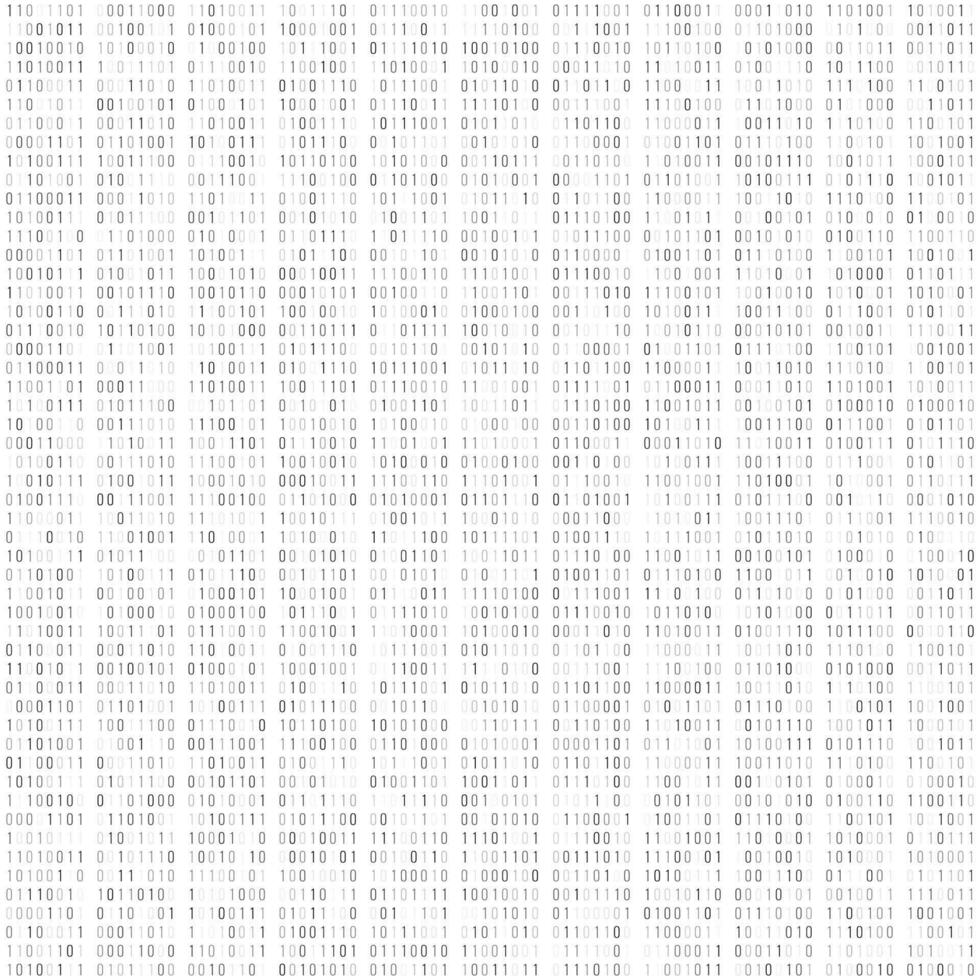 binär koda digital teknologi bakgrund. dator data förbi 0 och 1. algoritm binär data koda, dekryptering och kodning. vektor illustration