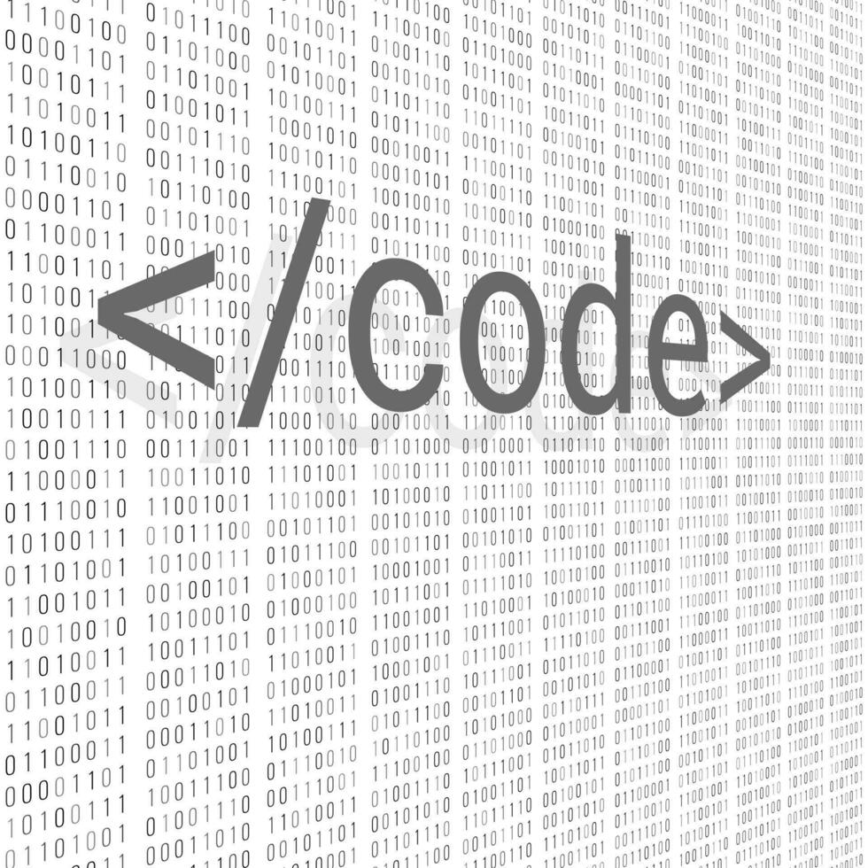 binär Code Digital Technologie Hintergrund. Computer Daten durch 0 und 1. Algorithmus binär Daten Code, Entschlüsselung und Codierung. Vektor Illustration