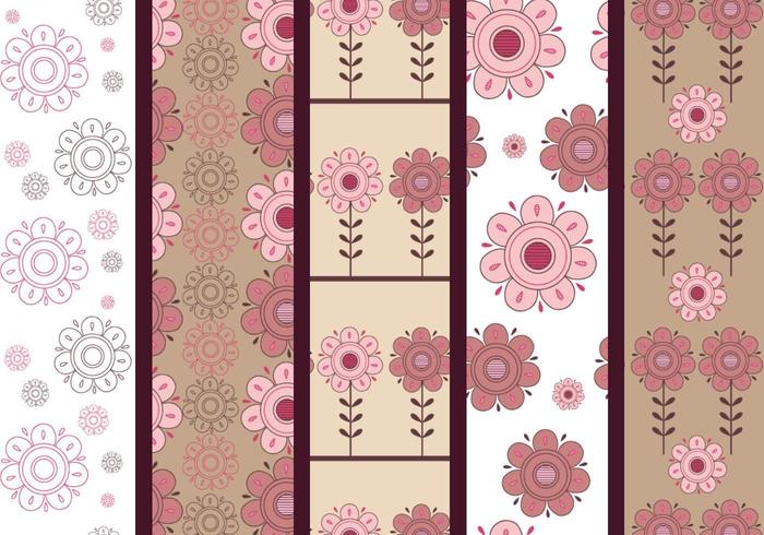 Rosa och Brown Floral Illustrator Patterns vektor