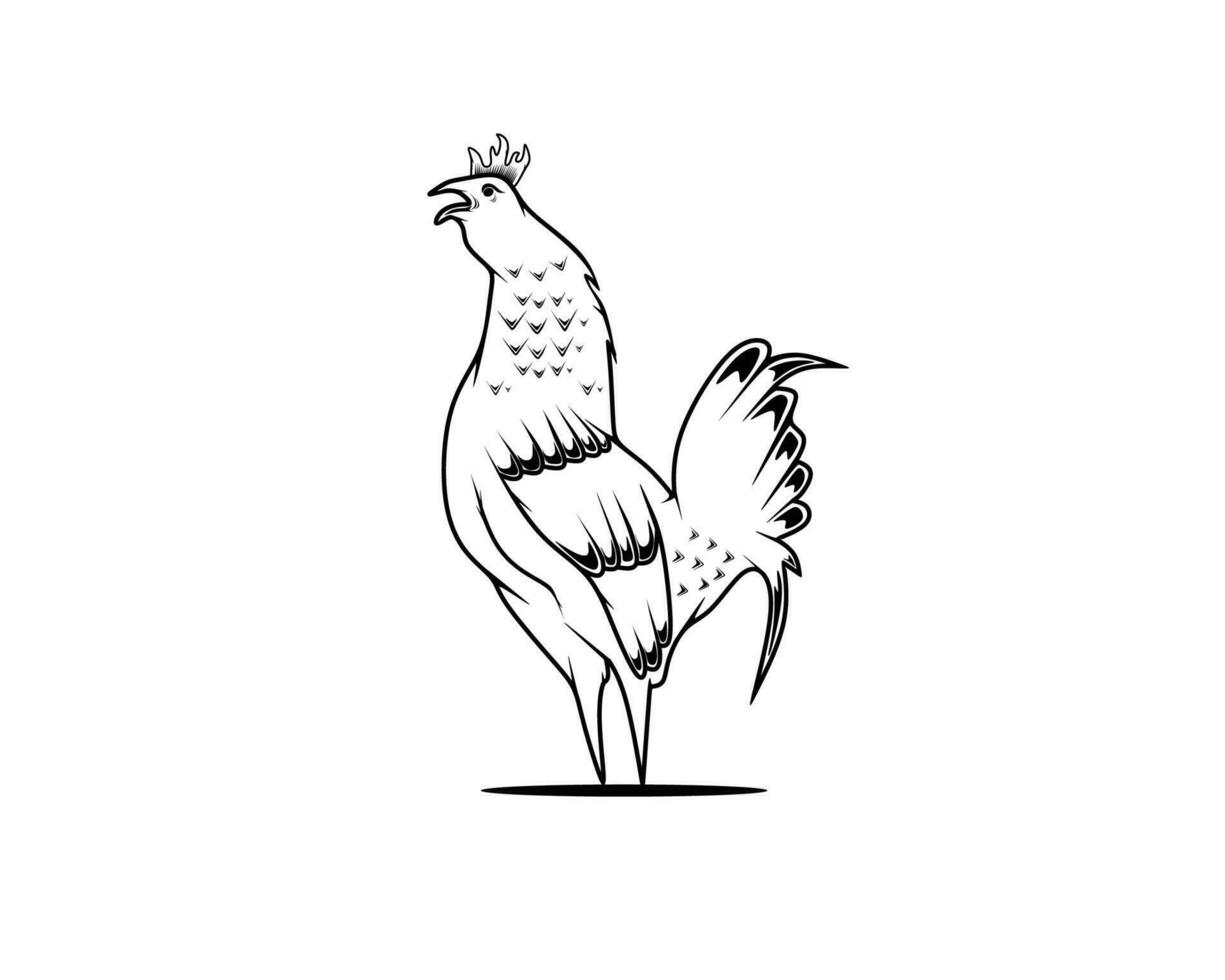 Jahrgang Hahn Logo Design Vektor Konzept