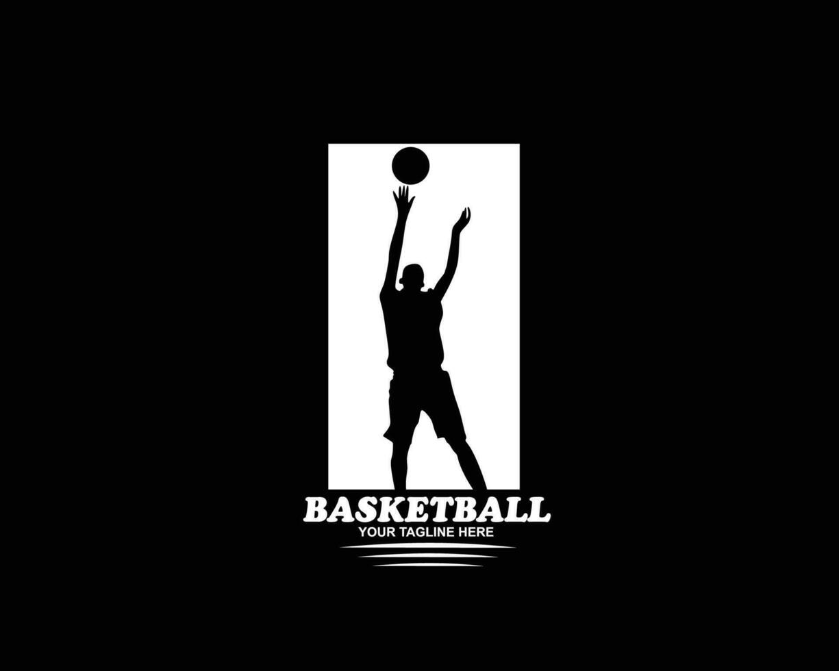 basketboll spelare logotyp silhuett vektor design