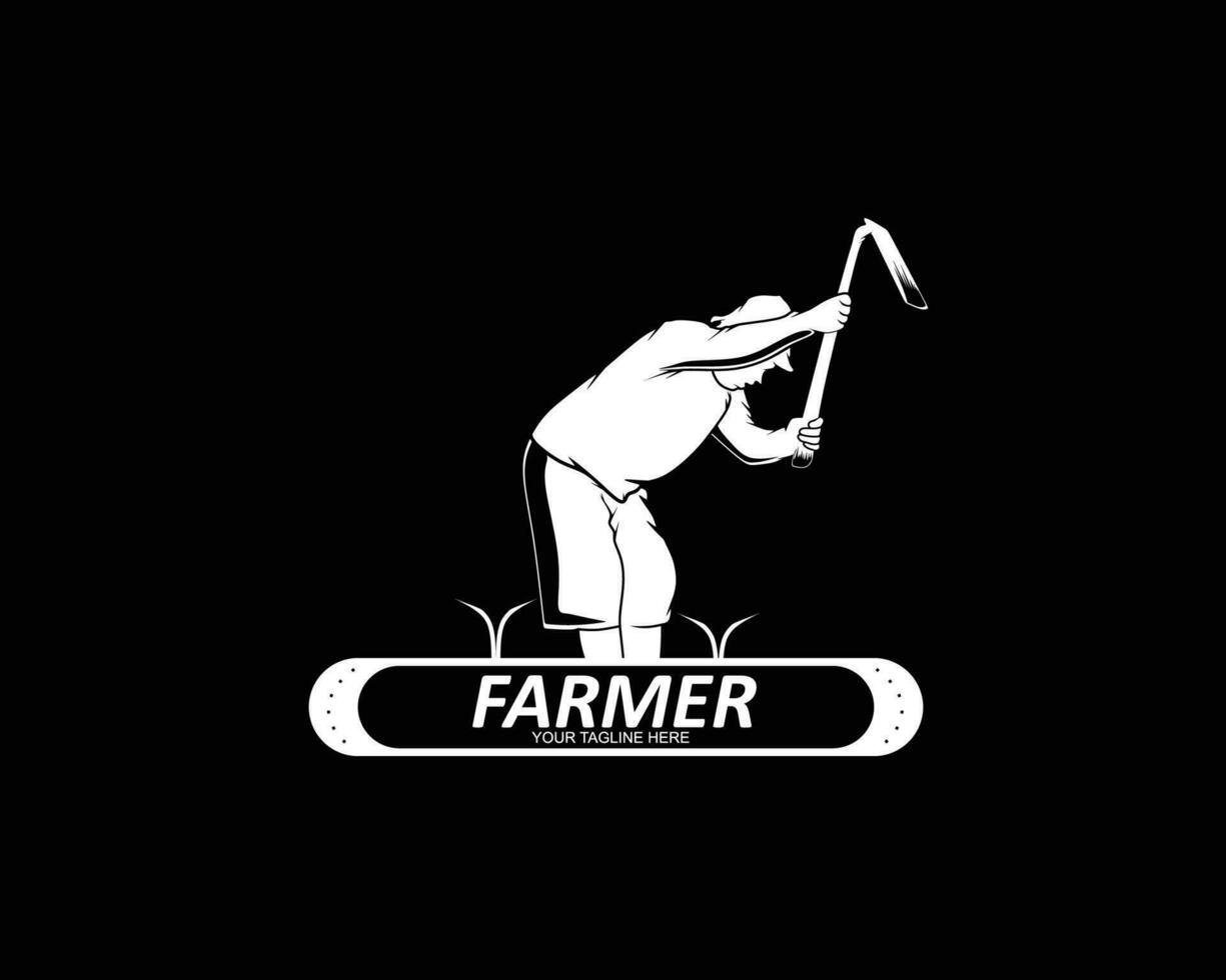 Farmer Logo Jahrgang Vektor Design