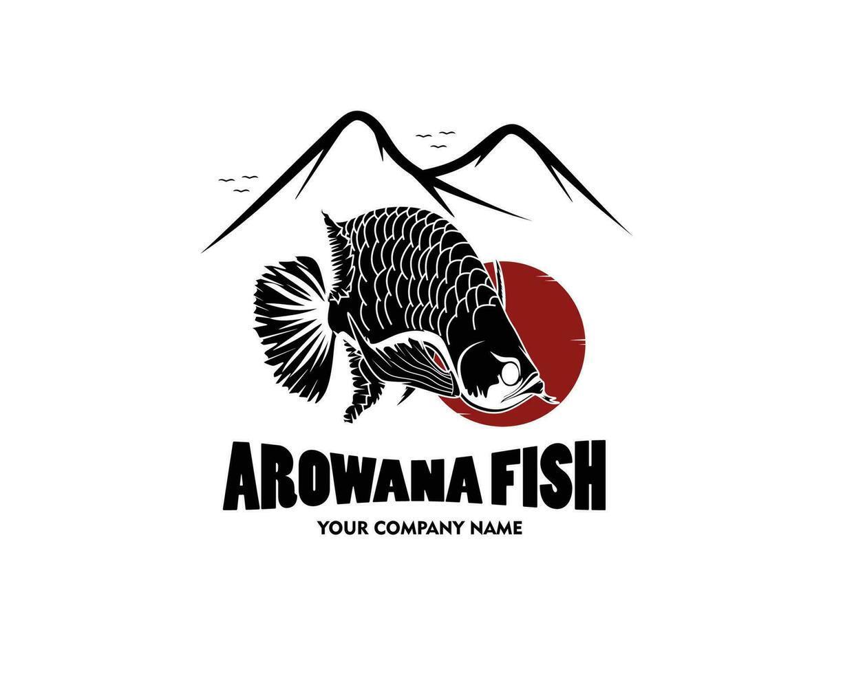 arowanaen fisk logotyp av arowanaen fisk symbol på vektor
