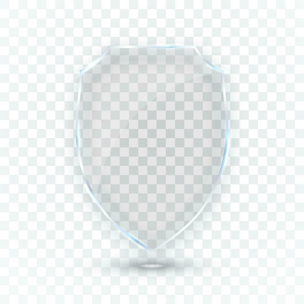 transparent skydda. säkerhet glas bricka ikon. Integritet vakt baner. skydd skydda begrepp. dekoration säkra element. försvar tecken. bevarande symbol. vektor illustration