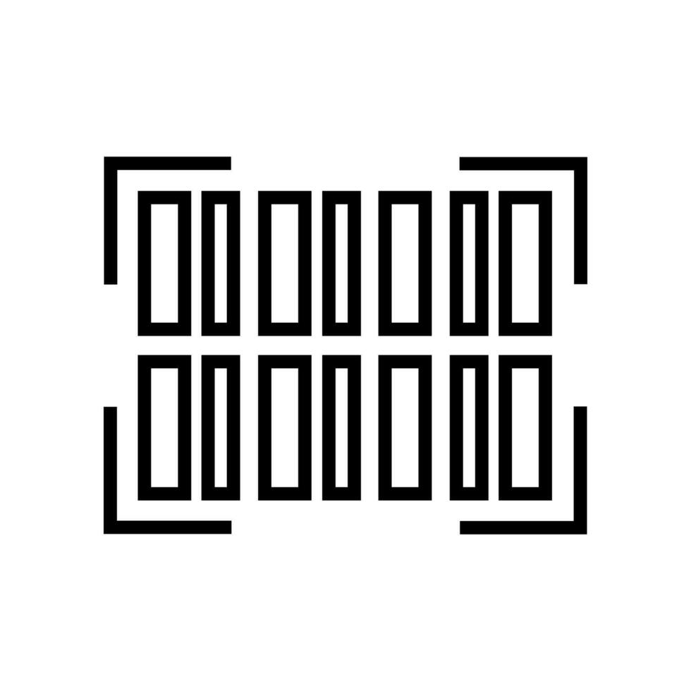Barcode geradlinig Symbol Symbol Vektor. schwarz Gliederung Barcode Symbol vektor