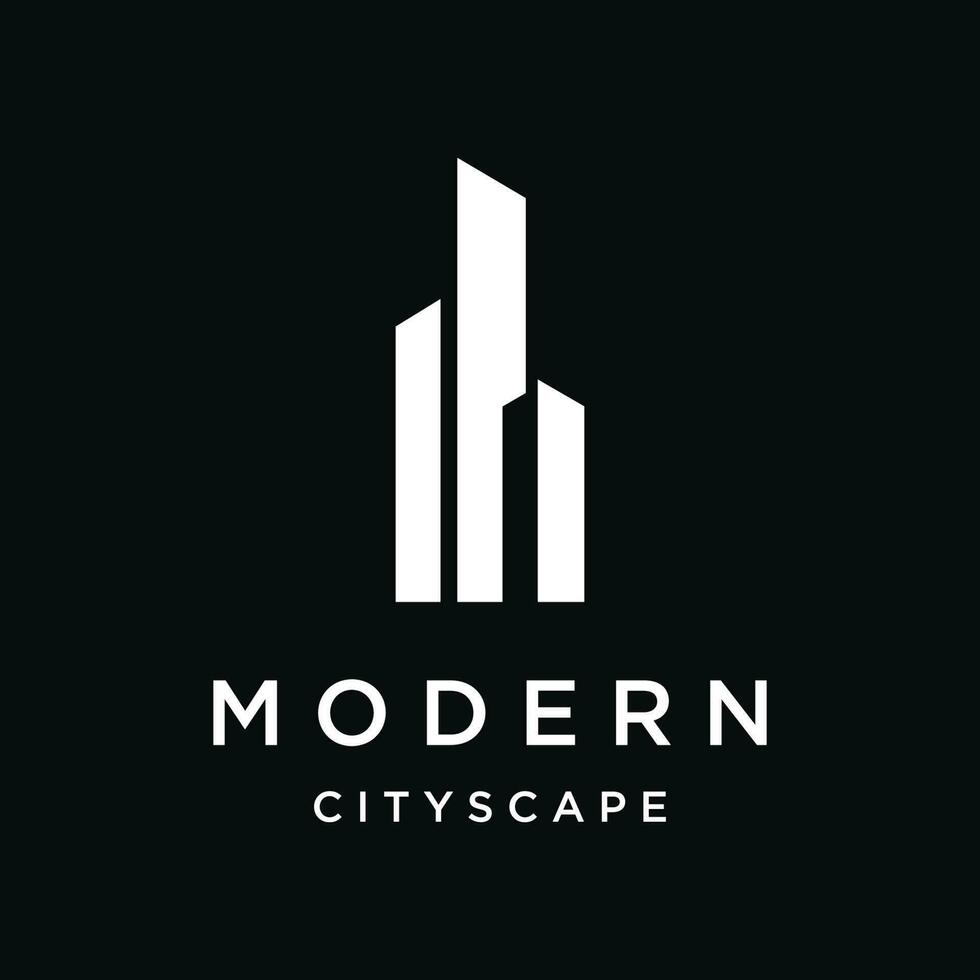 friska modern stad horisont logotyp mall design.logotyp för företag, fast egendom, byggnad och arkitekt. vektor