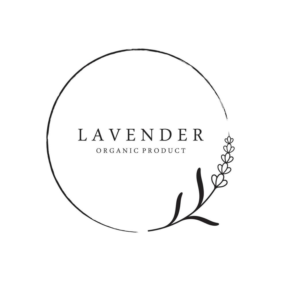 Hand gezeichnet organisch Lavendel Blume Logo Vorlage design.logo zum Kosmetik, Schönheit, Tee, Öl, Kräuter. vektor