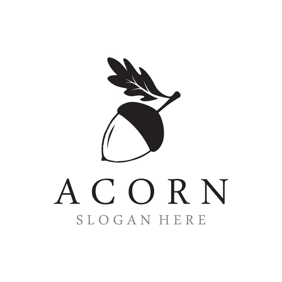 ekollon logotyp mall design med löv med redigerbar vektor illustration.