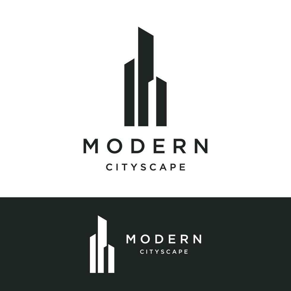 gesund modern Stadt Horizont Logo Vorlage design.logo zum Geschäft, Eigentum, Gebäude und Architekt. vektor