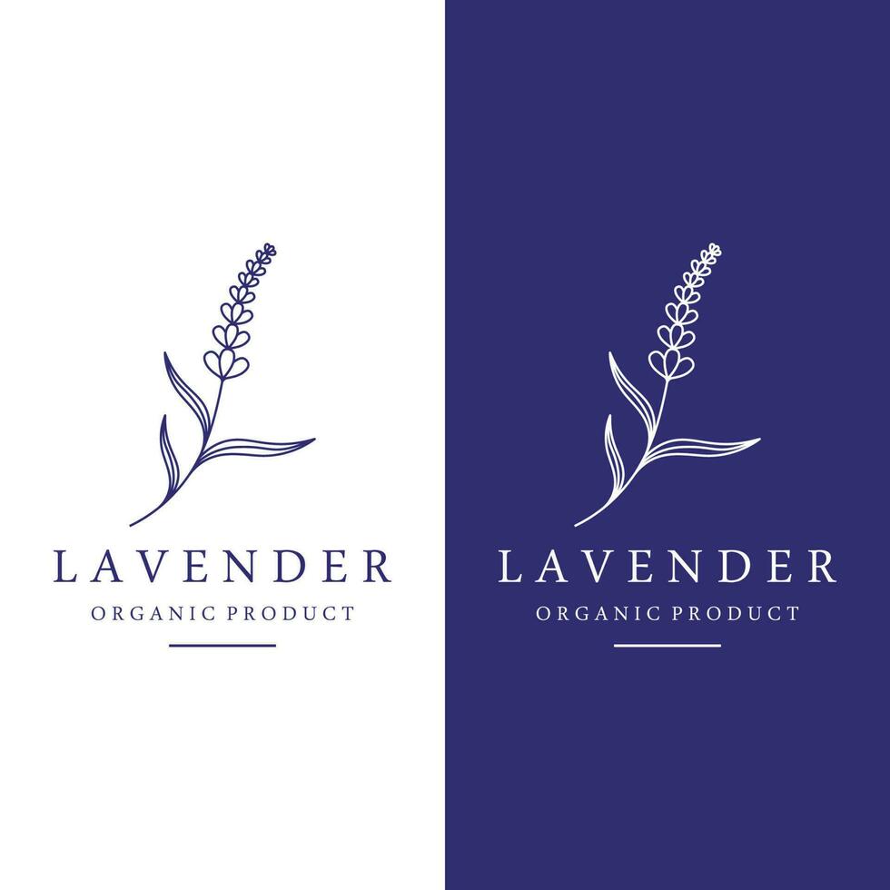 hand dragen organisk lavendel- blomma logotyp mall design.logotyp för kosmetisk, skönhet, te, olja, ört. vektor