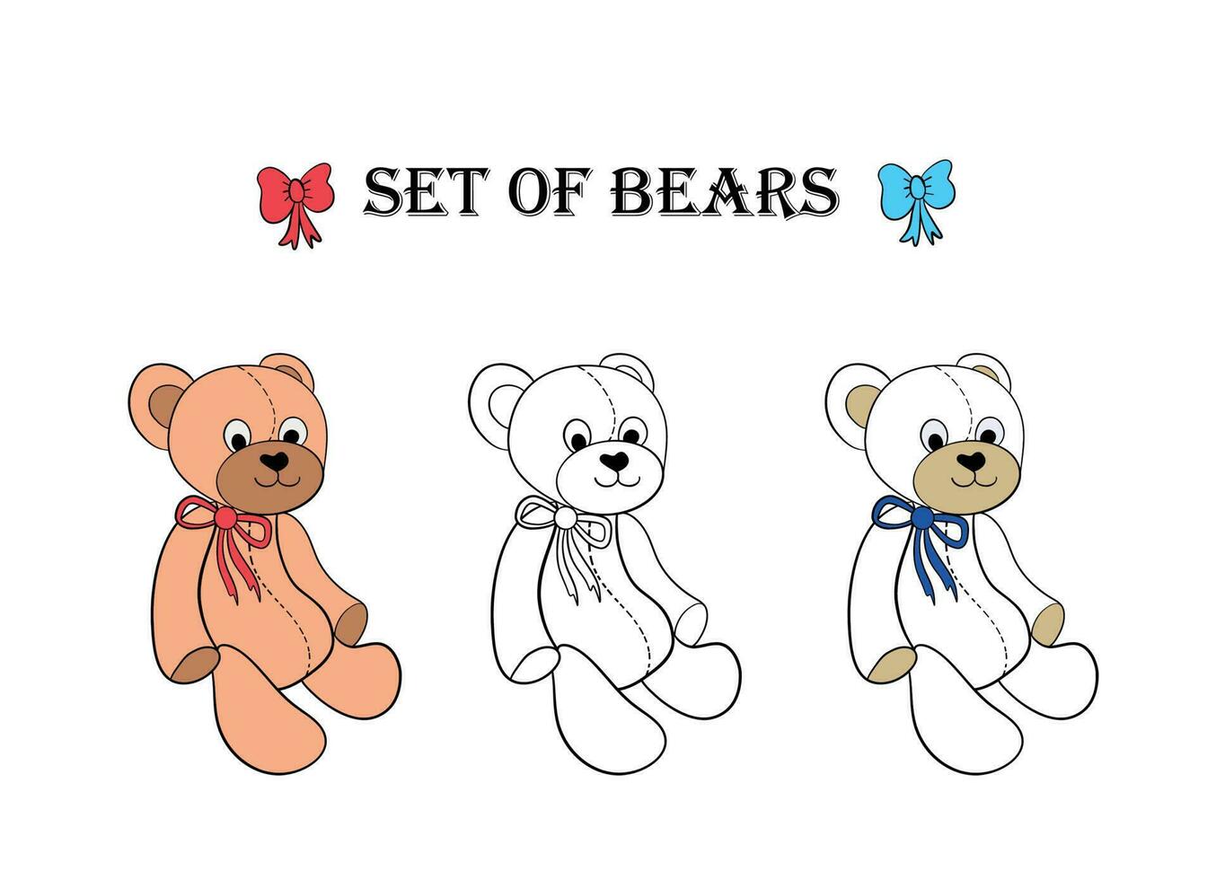 Teddy Bär Symbol braun Teddy Bär Spielzeug einstellen Teddy Bären Symbol Liebe Vektor Illustration Logo ausgestopft Teddybär glücklich Teddy Bär Symbol isoliert Sammlung