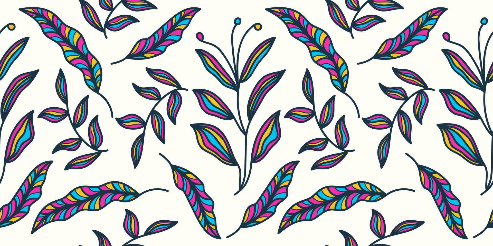 bunt nahtlos Blumen- Muster mit Hand gezeichnet Stil. Blume Motiv zum Mode, Hintergrund, Verpackung Papier, Hintergrund, Stoff, Textil, Kleidung, und Karte Design vektor