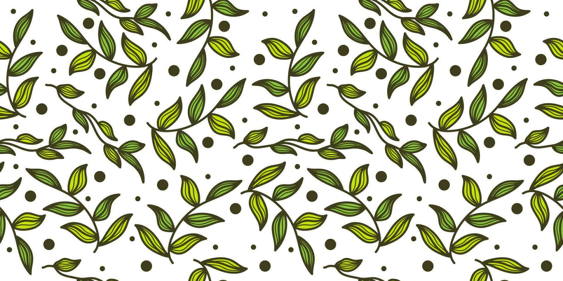 grön blad mönster. sömlös blommig mönster med hand dragen stil för mode, tapet, omslag papper, bakgrund, tyg, textil, kläder, och kort design vektor