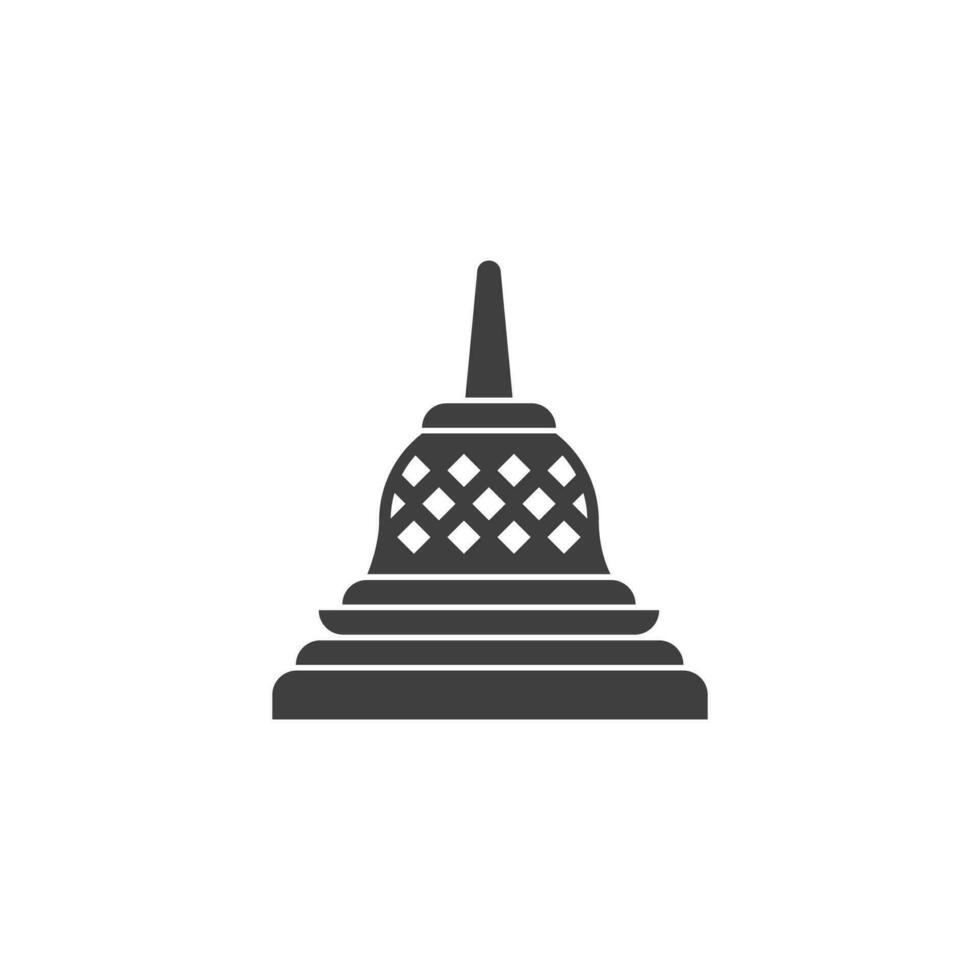 stupa Symbol Design Vektor Illustration isoliert auf Weiß Hintergrund.