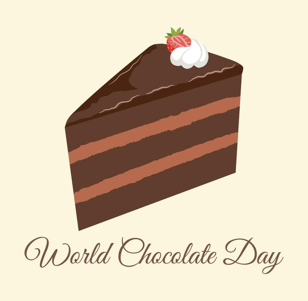 Welt Schokolade Tag Hintergrund mit köstlich Süss Schokolade Kuchen Vektor Illustration