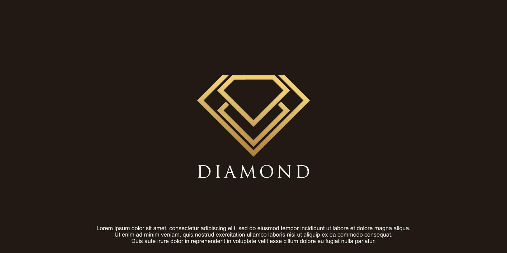 diamant logotyp med kreativ begrepp design premie vektor
