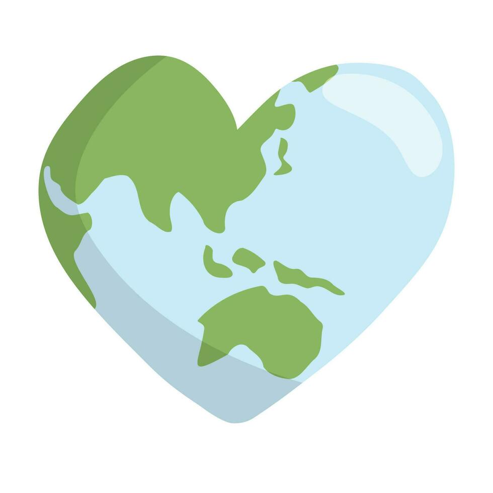 Herz geformt Erde. Umgebung Pflege. speichern und Liebe das Planet. vektor