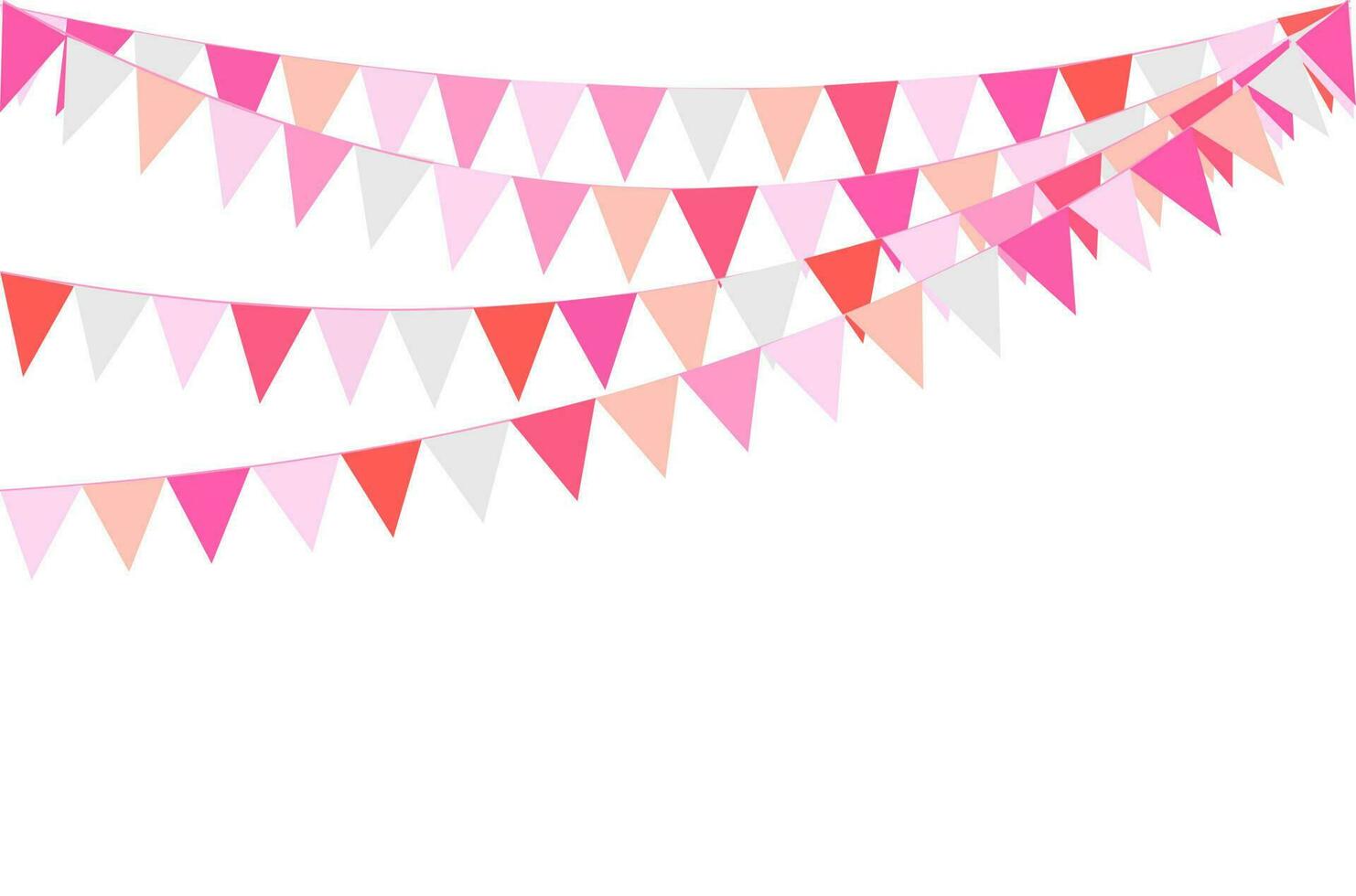 das Süss Rosa Farbe von Girlande, Ammer Flaggen. Banner Hintergrund. Baby Mädchen, Valentinstag, Party, Hochzeit, Gruß, Party, heiraten Mich, Geburtstag, Valentinstag Tag Konzepte. vektor