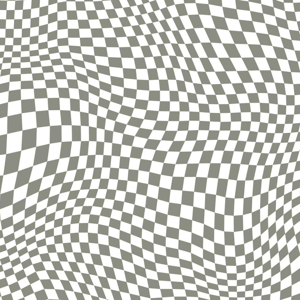 Grooviger Retro-Musterhintergrund im psychedelisch karierten Hintergrundstil. ein schachbrett in einem minimalistischen abstrakten design mit einer ästhetik der 60er-70er jahre. Hippie-Stil y2k. flippige Druckvektorillustration vektor