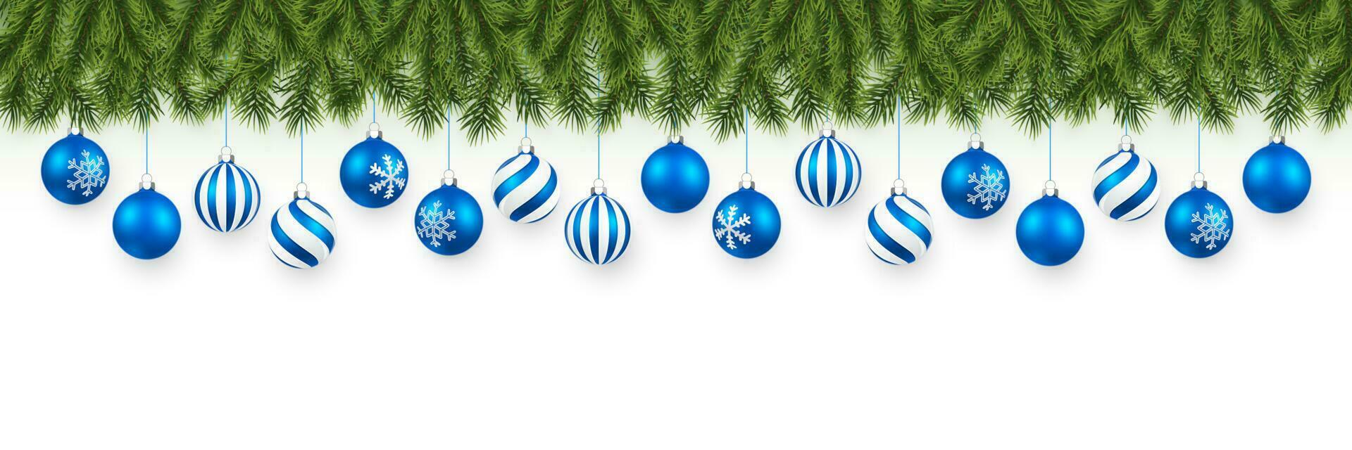festlich Weihnachten oder Neu Jahr Girlande. Weihnachten Baum Geäst. Feiertage Hintergrund. Vektor Illustration