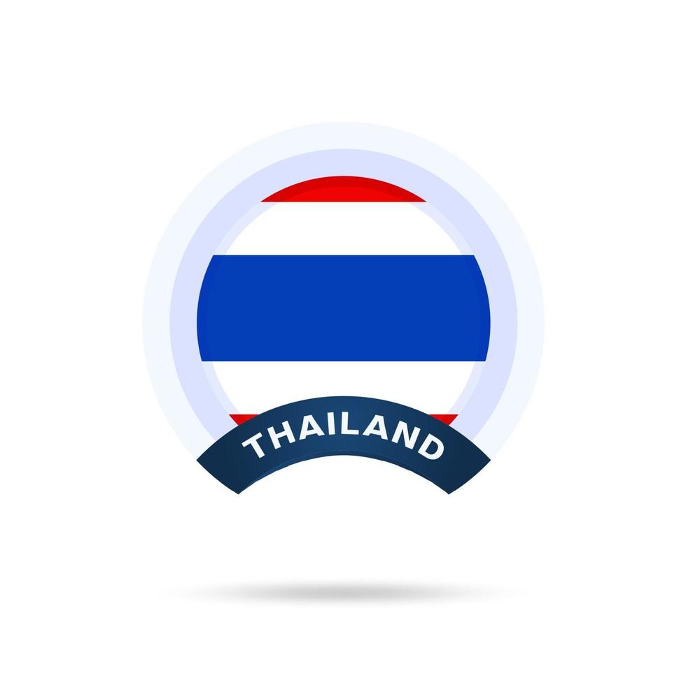 Thailand Nationalflagge Kreis Schaltfläche Symbol. einfache Flagge, offizielle Farben und Proportionen richtig. flache Vektorillustration. vektor