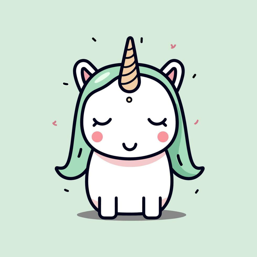 süß und bunt kawaii Einhorn Illustration perfekt zum irgendein Spaß und wunderlich Design Projekt vektor