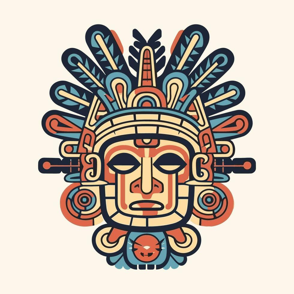 erkunden das kompliziert Einzelheiten von aztekisch Kultur mit unser atemberaubend handgemalt aztekisch Illustration Design vektor