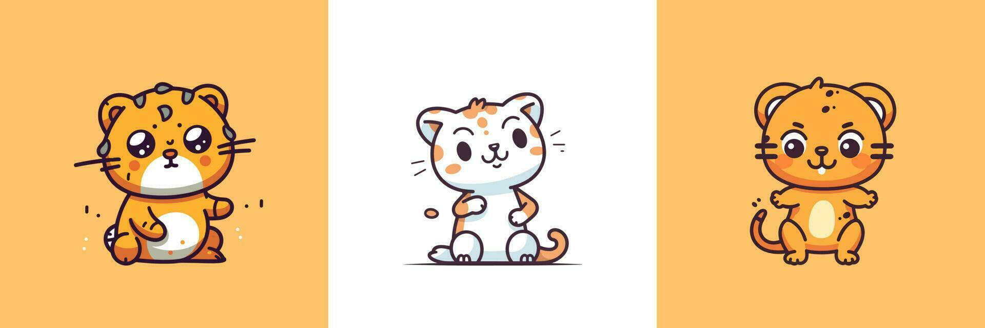 süß kawaii Gepard Karikatur Illustration vektor