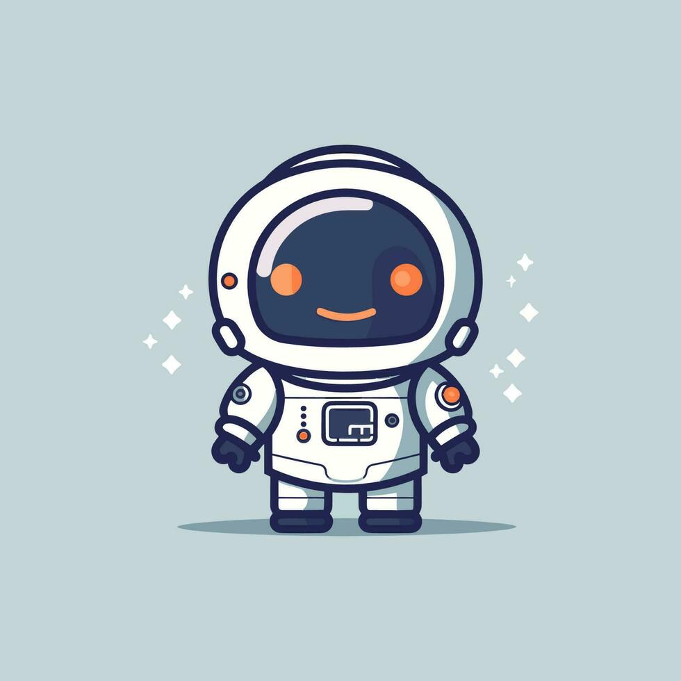 söt maskot astronaut tecknad serie spaceman illustration vektor