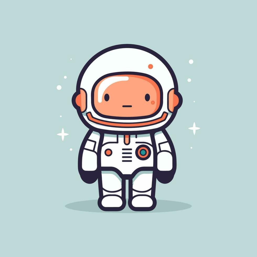 süß Maskottchen Astronaut Karikatur Raumfahrer Illustration vektor