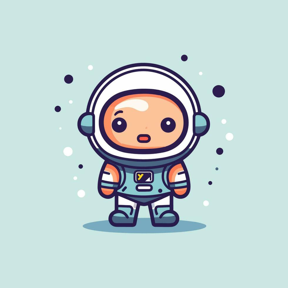 süß Maskottchen Astronaut Karikatur Raumfahrer Illustration vektor