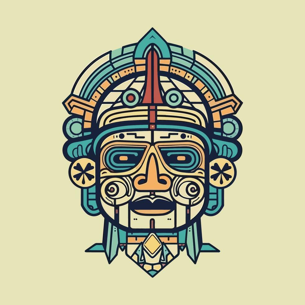 utforska de invecklad detaljer av aztec kultur med vår fantastisk ritad för hand aztec illustration design vektor