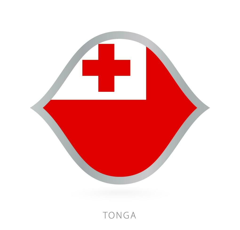 Tonga National Mannschaft Flagge im Stil zum International Basketball Wettbewerbe. vektor