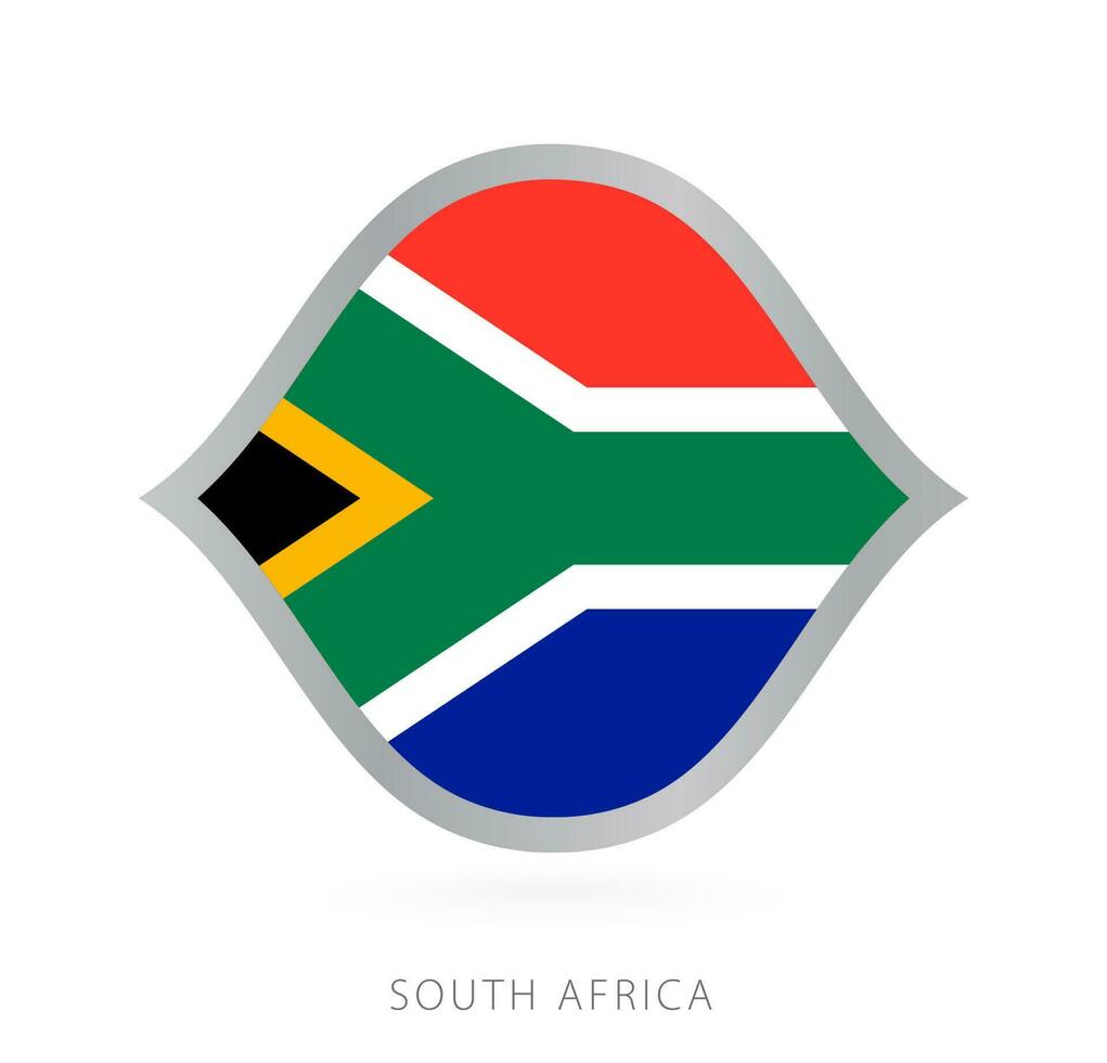 Süd Afrika National Mannschaft Flagge im Stil zum International Basketball Wettbewerbe. vektor