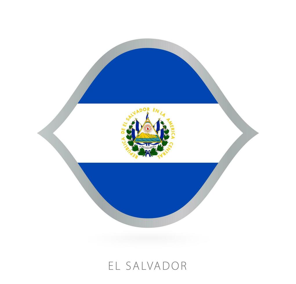 el Salvador National Mannschaft Flagge im Stil zum International Basketball Wettbewerbe. vektor