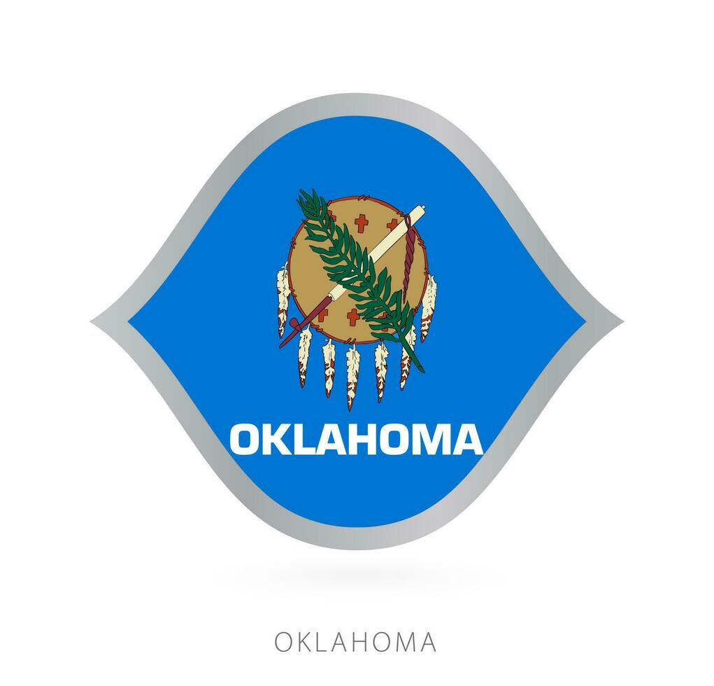 Oklahoma nationell team flagga i stil för internationell basketboll tävlingar. vektor