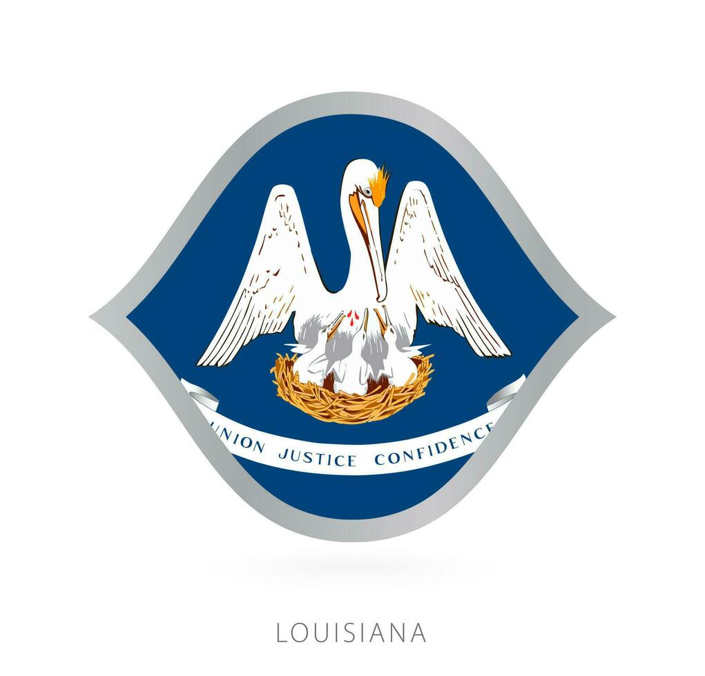 Louisiana National Mannschaft Flagge im Stil zum International Basketball Wettbewerbe. vektor