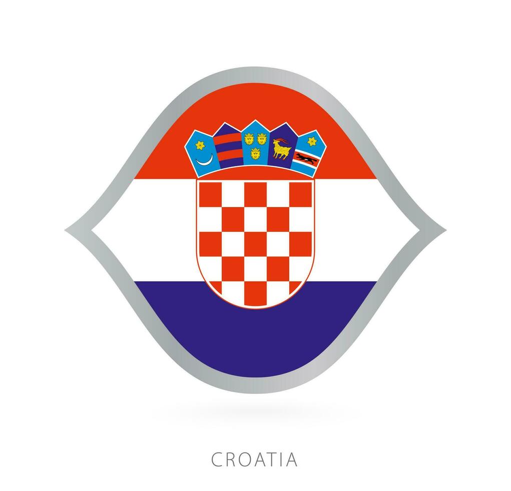 Kroatien National Mannschaft Flagge im Stil zum International Basketball Wettbewerbe. vektor