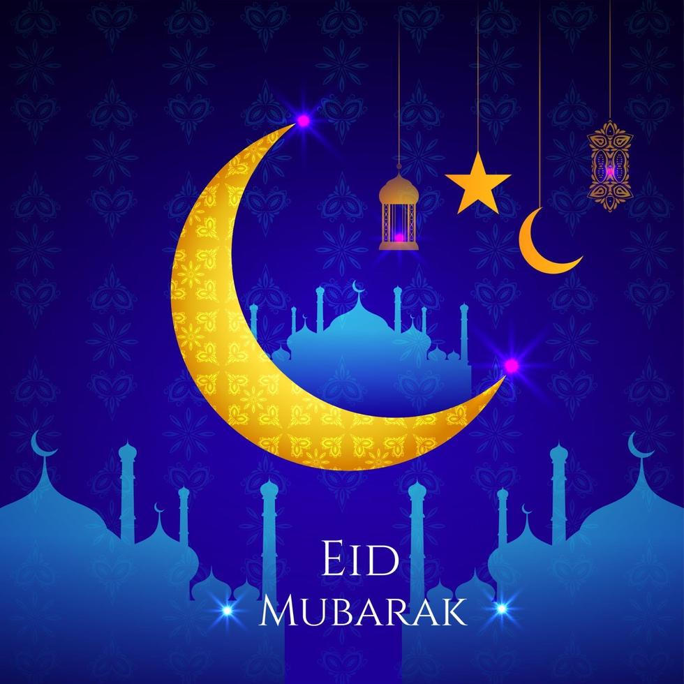 abstrakt eid mubarak islamisk vektor bakgrundsdesign