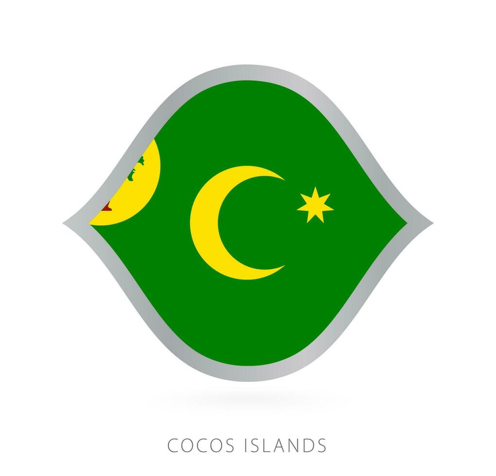 Kokos Inseln National Mannschaft Flagge im Stil zum International Basketball Wettbewerbe. vektor
