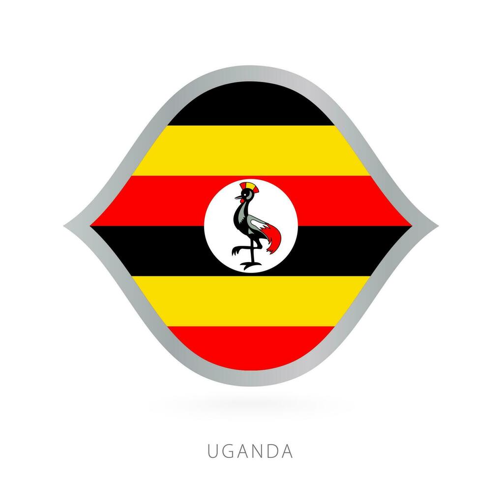 Uganda National Mannschaft Flagge im Stil zum International Basketball Wettbewerbe. vektor