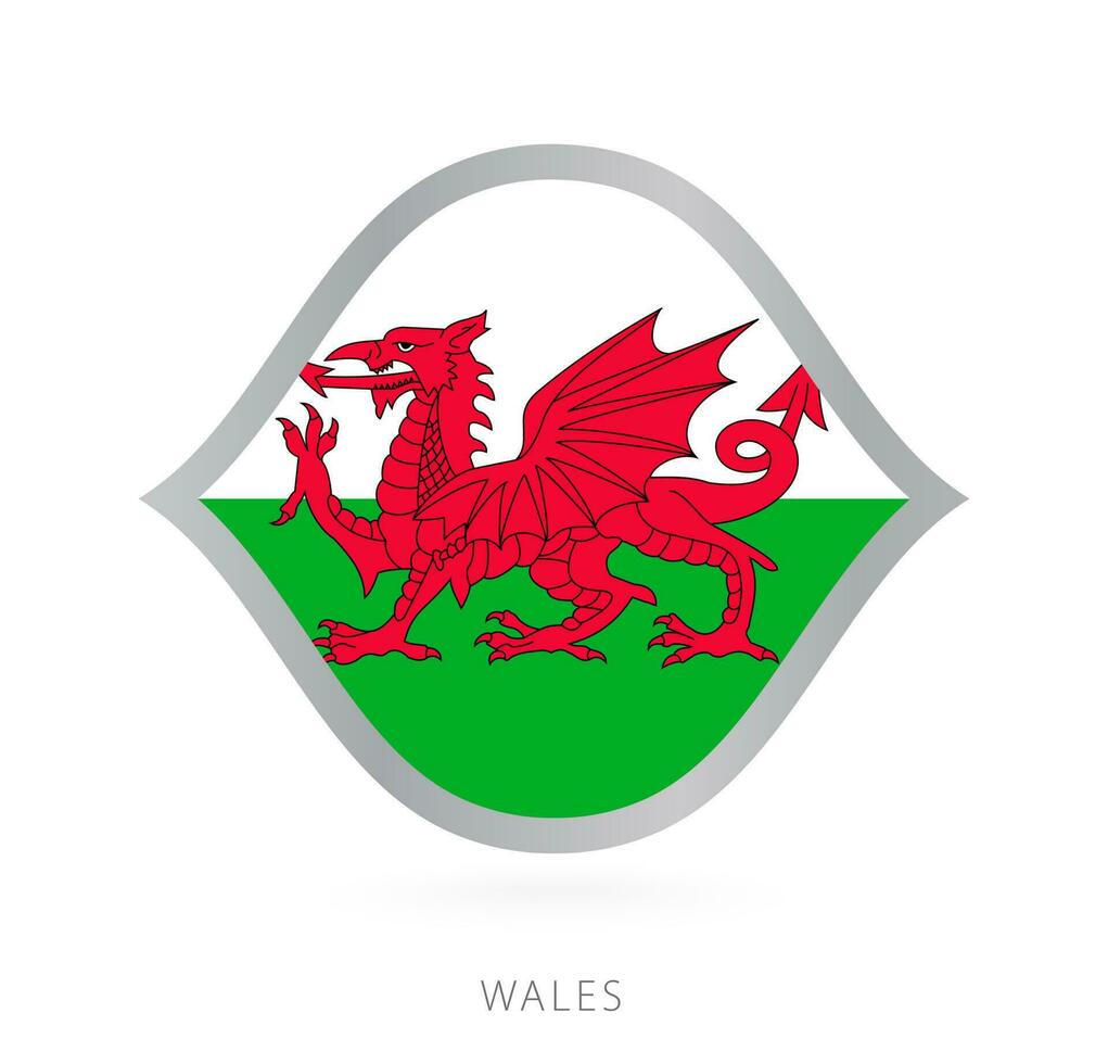 Wales National Mannschaft Flagge im Stil zum International Basketball Wettbewerbe. vektor