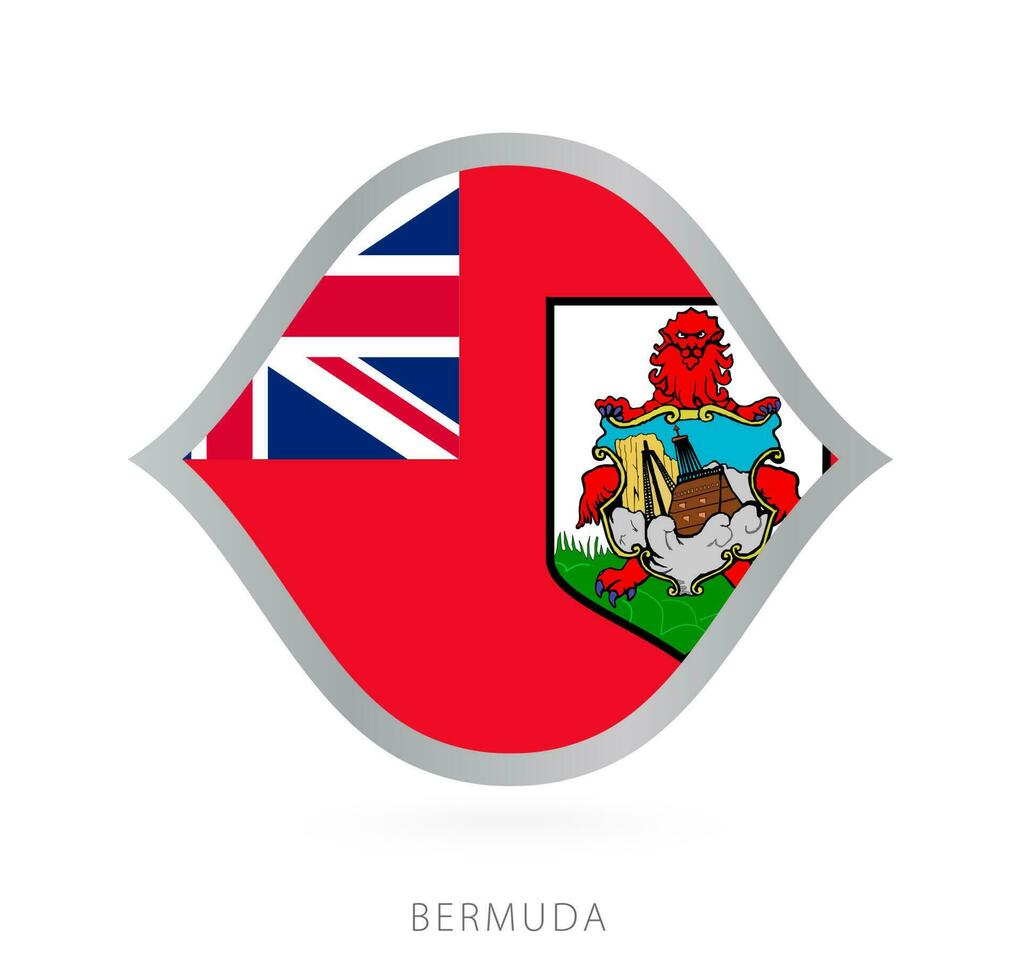 Bermudas National Mannschaft Flagge im Stil zum International Basketball Wettbewerbe. vektor