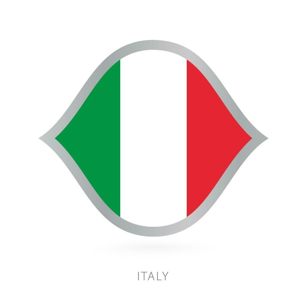 Italien National Mannschaft Flagge im Stil zum International Basketball Wettbewerbe. vektor