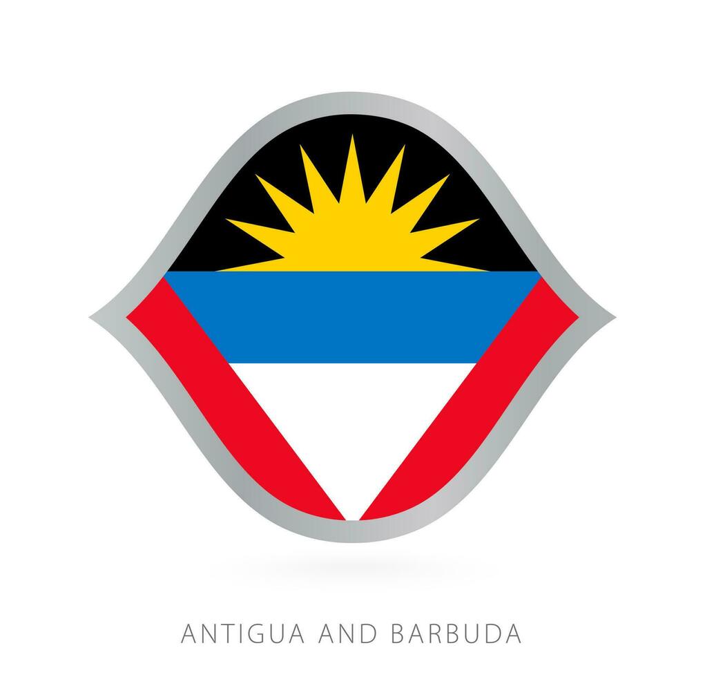 Antigua und Barbuda National Mannschaft Flagge im Stil zum International Basketball Wettbewerbe. vektor