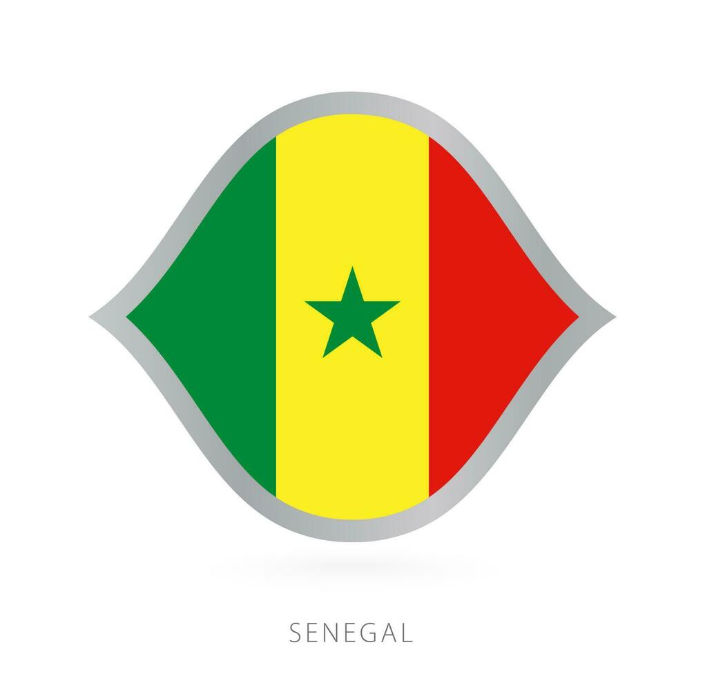 Senegal National Mannschaft Flagge im Stil zum International Basketball Wettbewerbe. vektor