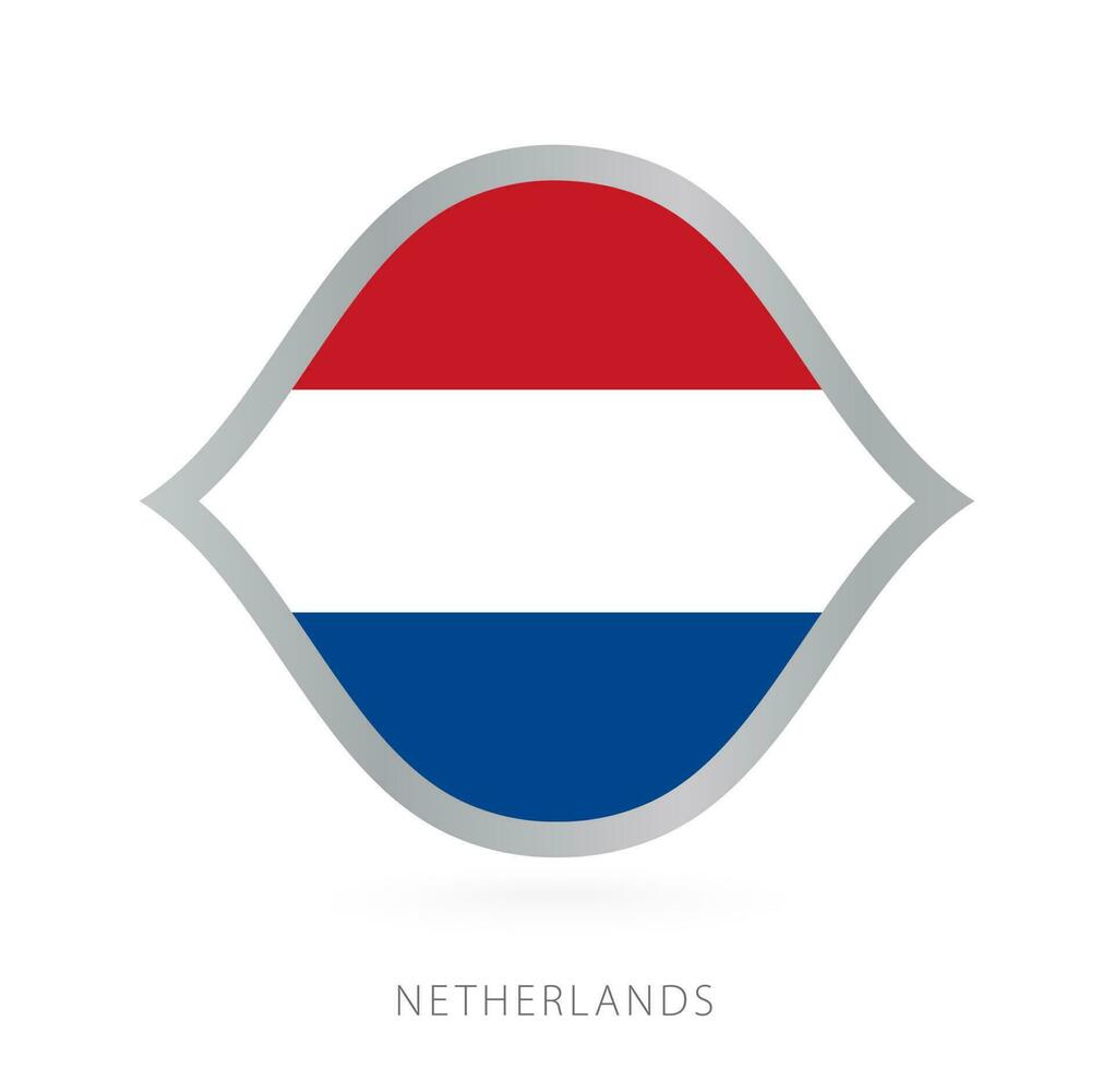 Niederlande National Mannschaft Flagge im Stil zum International Basketball Wettbewerbe. vektor