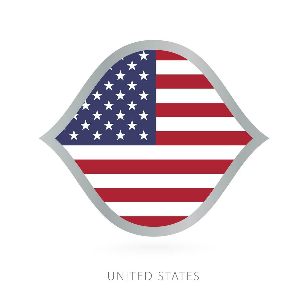USA nationell team flagga i stil för internationell basketboll tävlingar. vektor