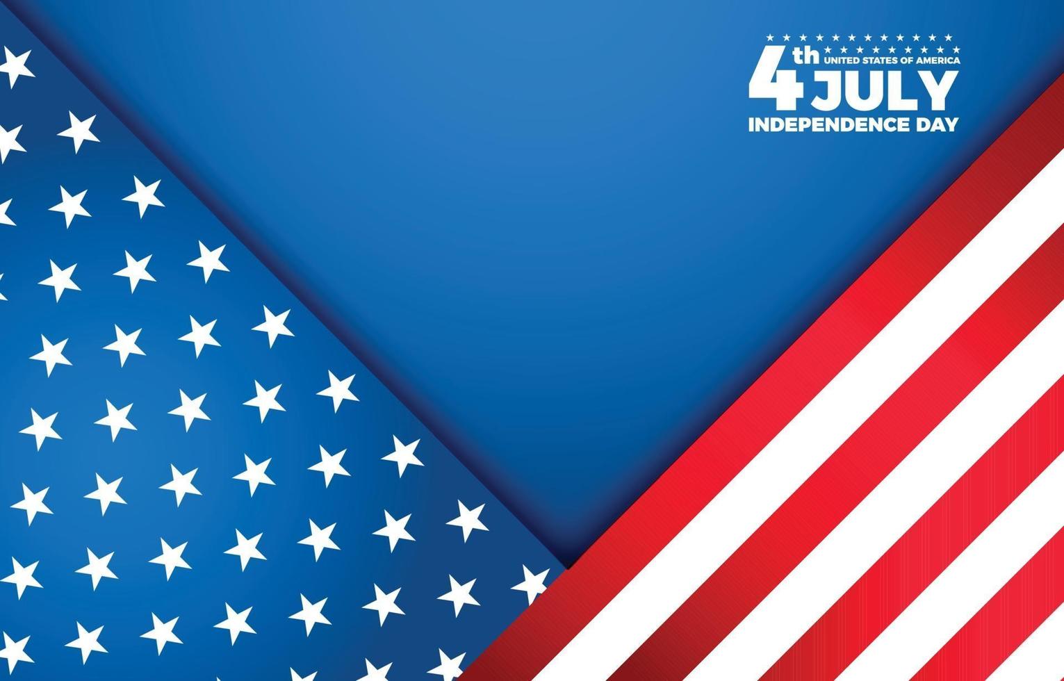 självständighetsdagen amerikanska flaggan bakgrundsdesign vektor